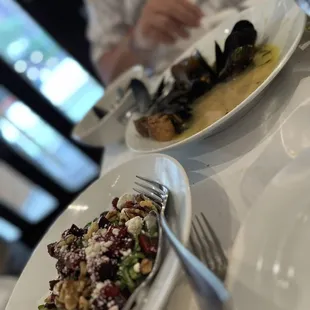 Roasted beet salad with goat cheese