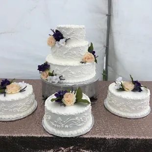 a three tiered wedding cake