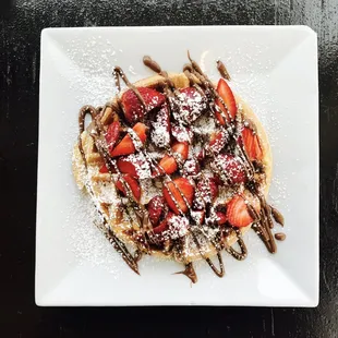 Nutella strawberry waffle