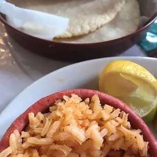 With a side of rice and homemade corn tortillas!!!