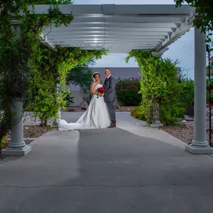 Bride &amp; Groom in front of Angelica's