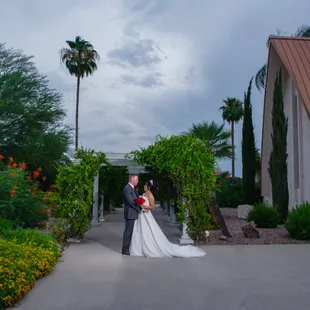 Bride &amp; Groom in front of Angelica's