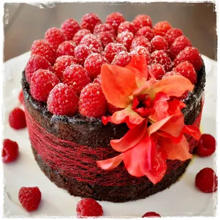 Raspberry Brandy Chocolate Cake