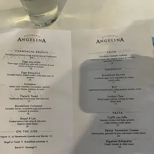 Bottomless Brunch Menu