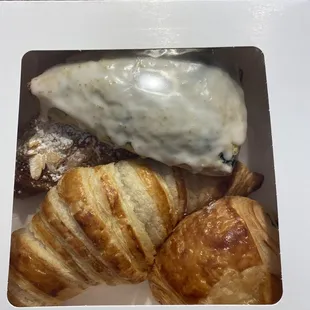 Almond croissant, croissant blueberry torte