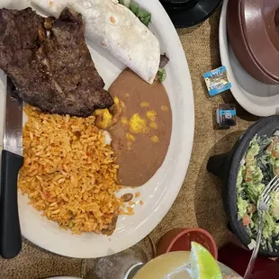 Ribeye and beef fajita taco