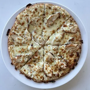 Gluten Free Chicken Alfredo Pizza | Grilled chicken, Alfredo sauce &amp; Italian seasoning.
