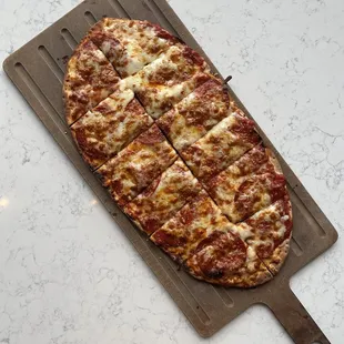 Custom Flatbread | cheese, marinara sauce + pepperoni