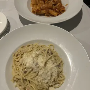 Spaghetti Carbonara, Rigatoni Amatriciana