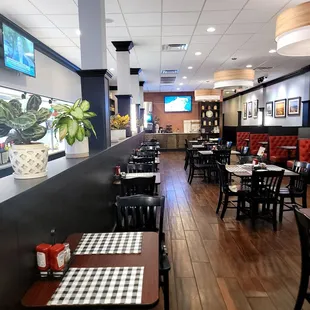 the dining area of a restaurant