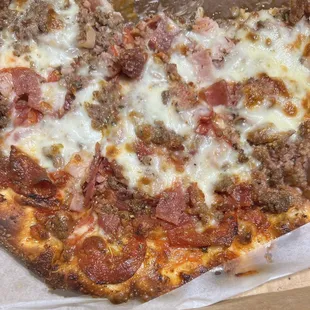 All meat pizza