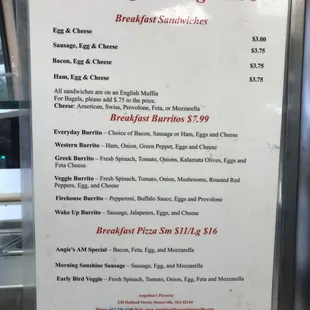 Breakfast options Monday-Friday starting at 8am