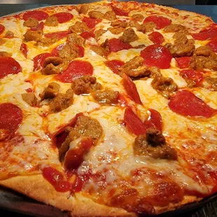 Sometimes simple is best - Pepperoni and Sausage Pizza!