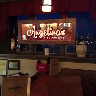 Bar at Angelina's. Great drinks.