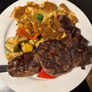 Rib-Eye Steak with Ravioli Dinner