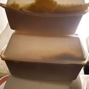 Ravioli &amp; more! This is what happens to take home dishes when they come out of the box, including sauce &amp; makes a BIG mess!