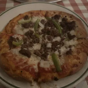 Baby 6" Pizza with Beef, Bell Pepper, and Onion