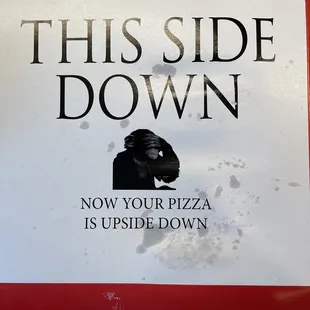 Bottom of the pizza box