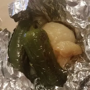 They gave us some jalapenos and grilled onions