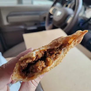 This beef empanada was soooo full.  You RARELY see them like this.