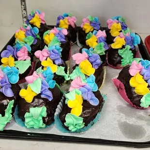 Chocolate Tray of Easter Almond Cream Easter Eggs