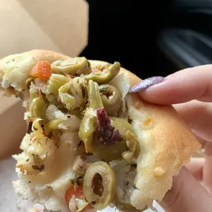piece of the olive bread