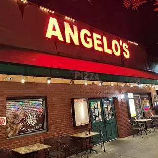 outside of restaurant at night