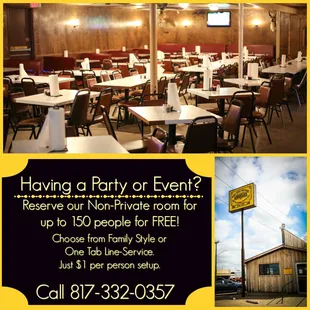 We have a party room! Free rental!