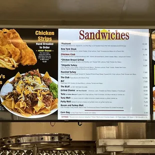 Menu with updated prices 9/2022