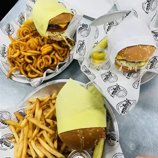 a plate of fries and a sandwich