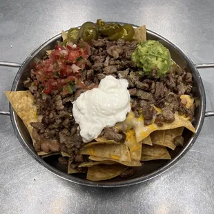 The Angelo&apos;s carne asada nachos with jalapeños