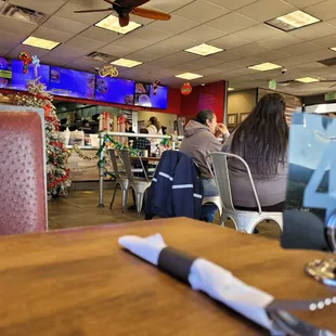 a view of the dining area