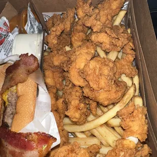 Chicken strips with fries