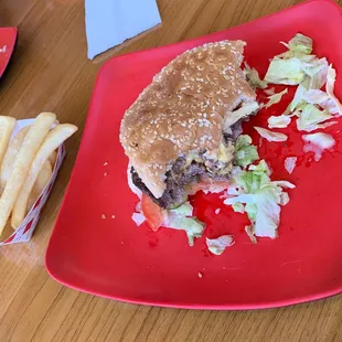 Double cheese burger combo unfinished lol