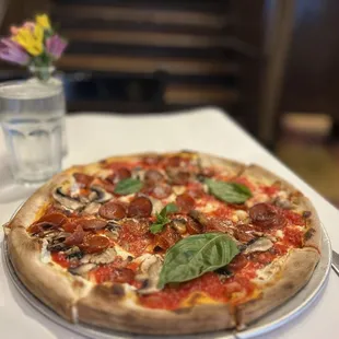 Pepperoni and mushroom pie. Delicious.