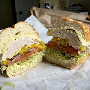 Turkey and Provolone on Dutch Crunch with Everything