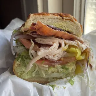 Turkey, Avocado &amp; Bacon on Dutch crunch w/ everything!