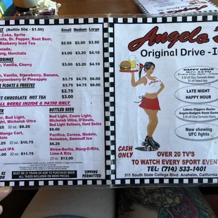 Menu picture as of October 2022 Cash or Venmo ONLY