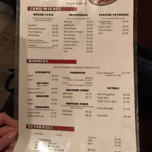 menu