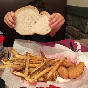 Love these fries and chicken strips
