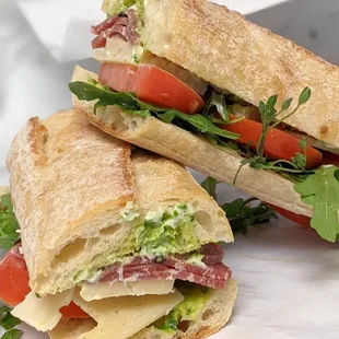 Salami and Manchego cheese with garlic spread.... Delightful special off the day