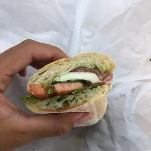Prosciutto sandwich (really big, this is only half)