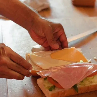 Sandwiches made fresh and baked in our oven
