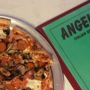 Enjoy one of our specialty pizzas. (Angelo's Special)