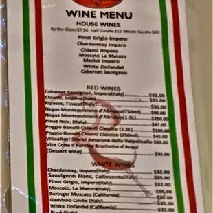 This is the front page of their drink menu.  Photo taken February 15, 2023.