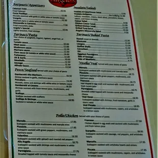 This is the front page of their menu.  Photo taken February 15, 2023.