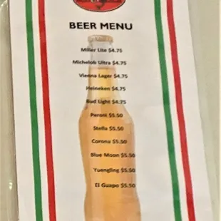 This is the back page of their drink menu.  Photo taken February 15, 2023.