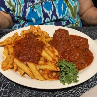 Meatballs and Ziti Pasta