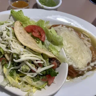 Asada taco &amp; chili relleno