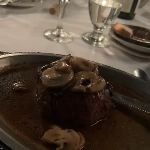Filet with mushrooms &amp; zip, charred &amp; sizzled